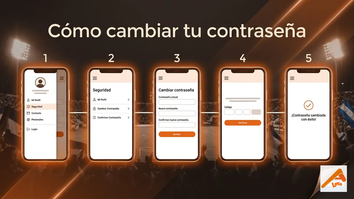 Pasos para cambiar la contraseña de tu cuenta de Apostemos desde el menú del jugador