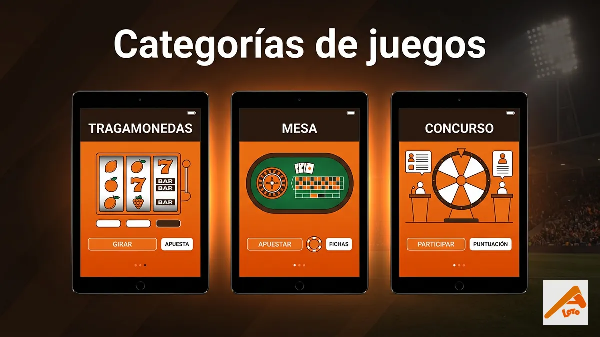 Tres categorías de juegos de Apostemos en Honduras: tragamonedas, mesa y concurso