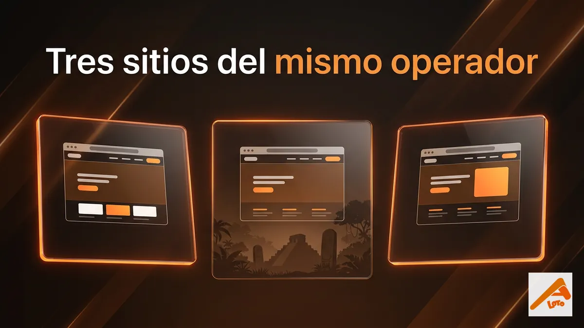 Tres paneles comparando los sitios oficiales del mismo operador en Honduras, con silueta de ruinas mayas de Copán